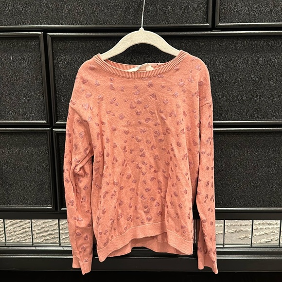 H&M GIRLS SWEATER WITH GLITTER HEARTS - Picture 3 of 7